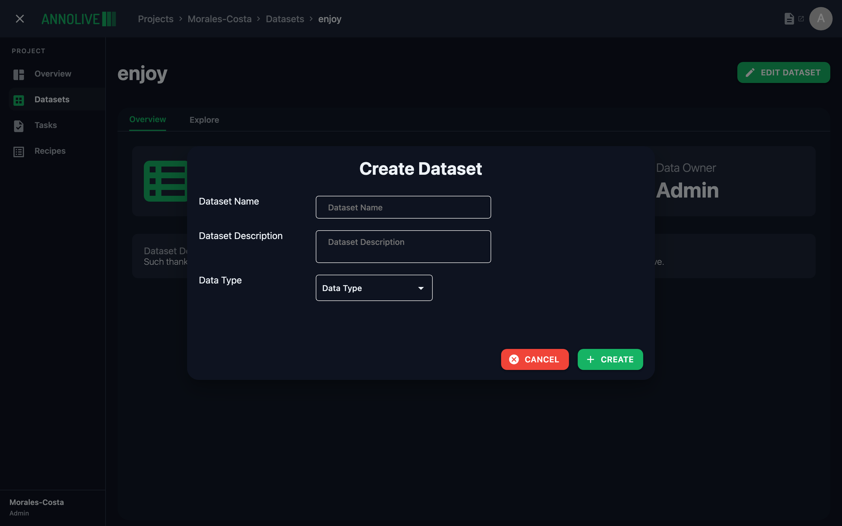 Edit dataset