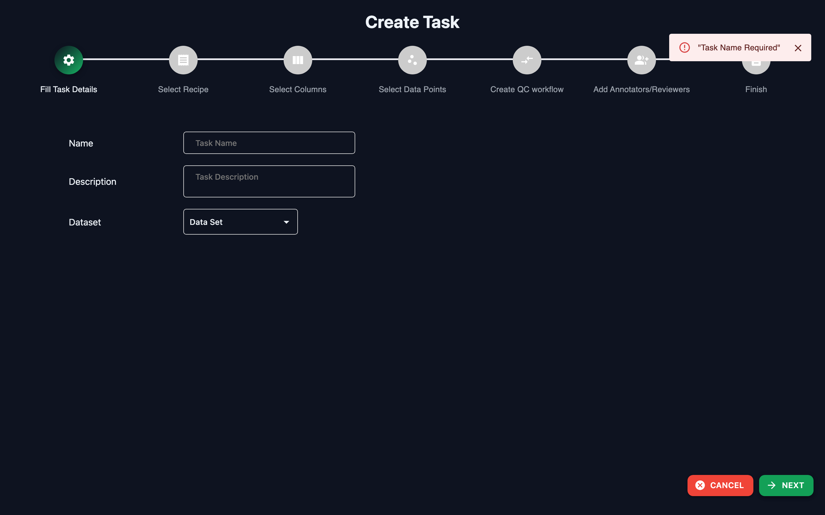 QC workflow selection